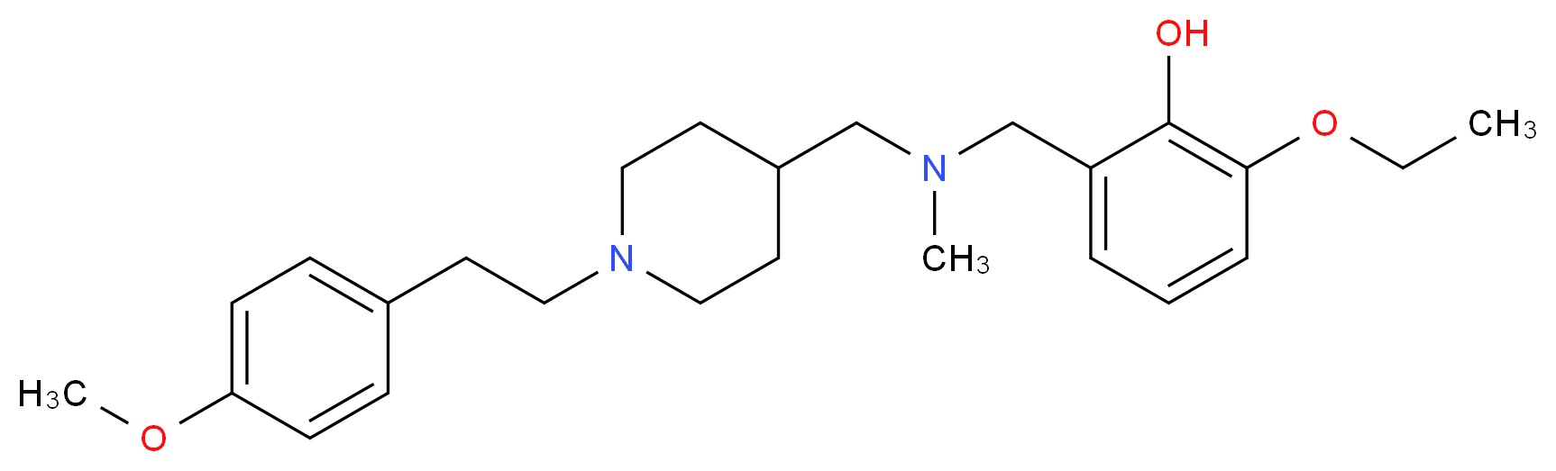 2-ethoxy-6-{[({1-[2-(4-methoxyphenyl)ethyl]-4-piperidinyl}methyl)(methyl)amino]methyl}phenol_Molecular_structure_CAS_)