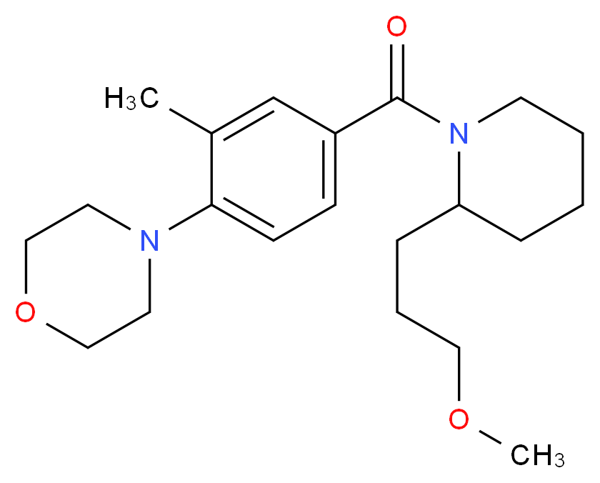 4-(4-{[2-(3-methoxypropyl)-1-piperidinyl]carbonyl}-2-methylphenyl)morpholine_Molecular_structure_CAS_)
