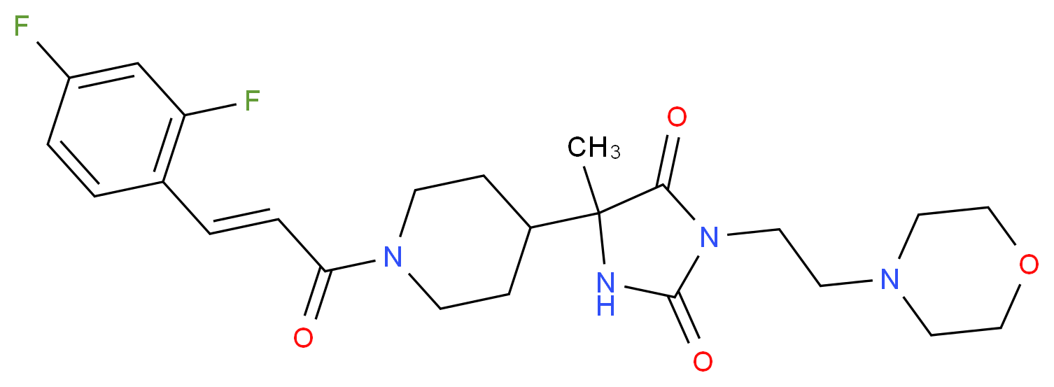 5-{1-[(2E)-3-(2,4-difluorophenyl)-2-propenoyl]-4-piperidinyl}-5-methyl-3-[2-(4-morpholinyl)ethyl]-2,4-imidazolidinedione_Molecular_structure_CAS_)
