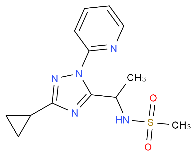 N-[1-(3-cyclopropyl-1-pyridin-2-yl-1H-1,2,4-triazol-5-yl)ethyl]methanesulfonamide_Molecular_structure_CAS_)