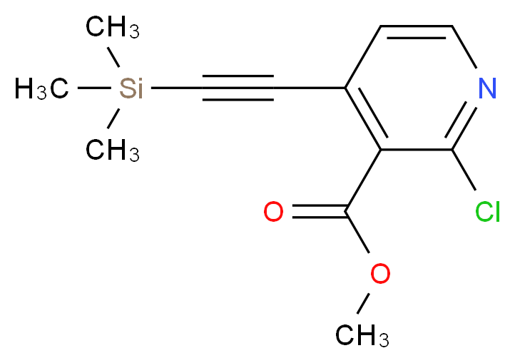 2-Chloro-4-trimethylsilanylethynyl-nicotinic acid methyl ester_Molecular_structure_CAS_470463-44-6)
