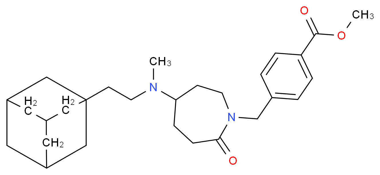 methyl 4-({5-[[2-(1-adamantyl)ethyl](methyl)amino]-2-oxo-1-azepanyl}methyl)benzoate_Molecular_structure_CAS_)