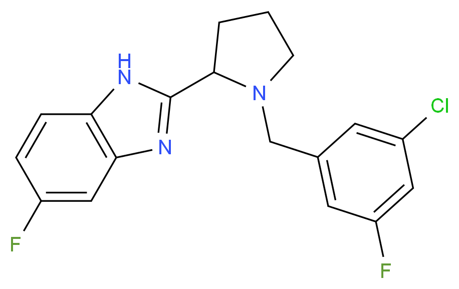 2-[1-(3-chloro-5-fluorobenzyl)-2-pyrrolidinyl]-5-fluoro-1H-benzimidazole_Molecular_structure_CAS_)