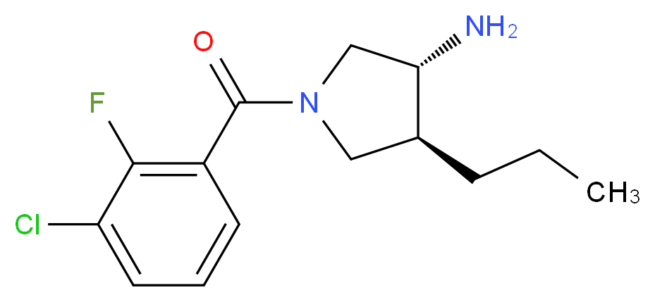 (3R*,4S*)-1-(3-chloro-2-fluorobenzoyl)-4-propyl-3-pyrrolidinamine_Molecular_structure_CAS_)