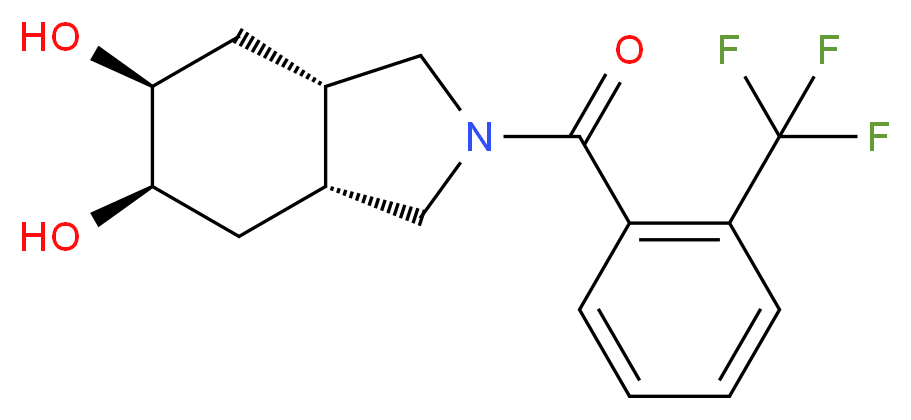 (3aR*,5R*,6S*,7aS*)-2-[2-(trifluoromethyl)benzoyl]octahydro-1H-isoindole-5,6-diol_Molecular_structure_CAS_)