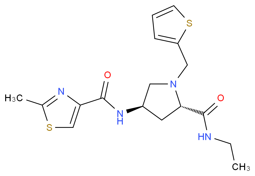 (4R)-N-ethyl-4-{[(2-methyl-1,3-thiazol-4-yl)carbonyl]amino}-1-(2-thienylmethyl)-L-prolinamide_Molecular_structure_CAS_)
