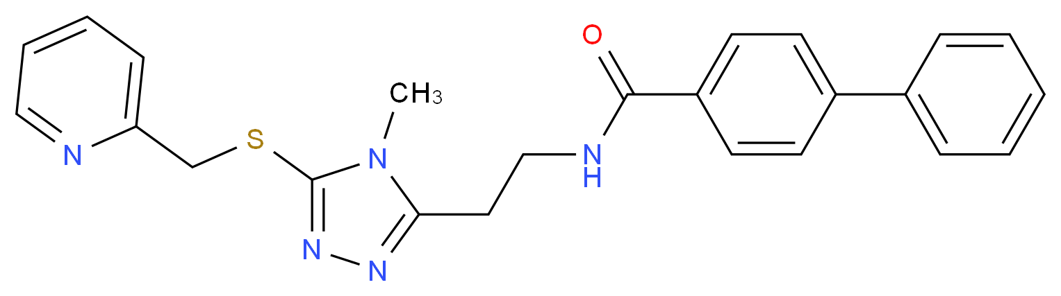 N-(2-{4-methyl-5-[(2-pyridinylmethyl)thio]-4H-1,2,4-triazol-3-yl}ethyl)-4-biphenylcarboxamide_Molecular_structure_CAS_)