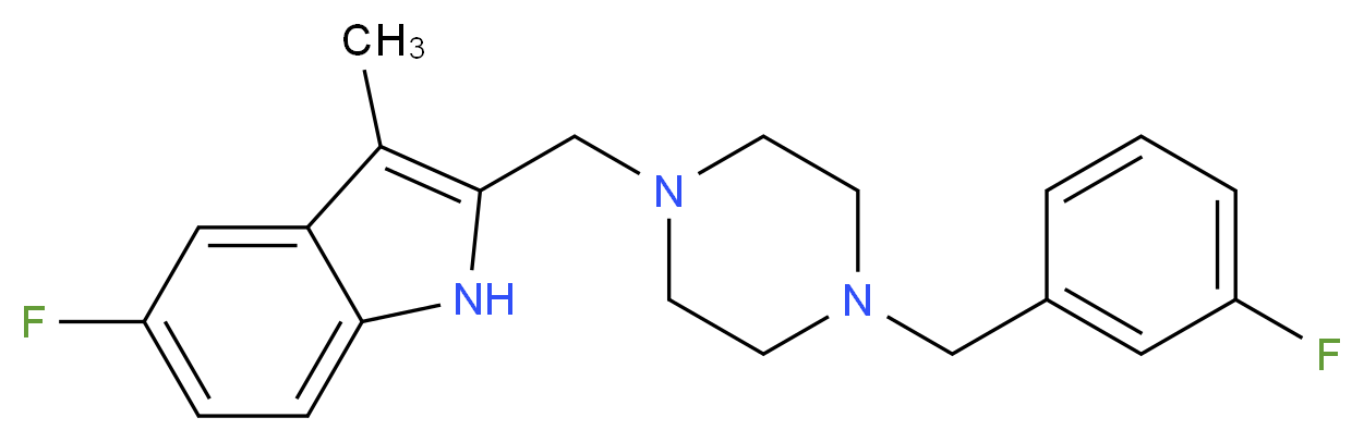 5-fluoro-2-{[4-(3-fluorobenzyl)-1-piperazinyl]methyl}-3-methyl-1H-indole_Molecular_structure_CAS_)