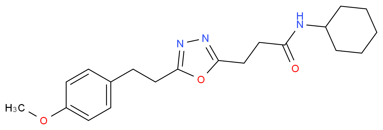 N-cyclohexyl-3-{5-[2-(4-methoxyphenyl)ethyl]-1,3,4-oxadiazol-2-yl}propanamide_Molecular_structure_CAS_)