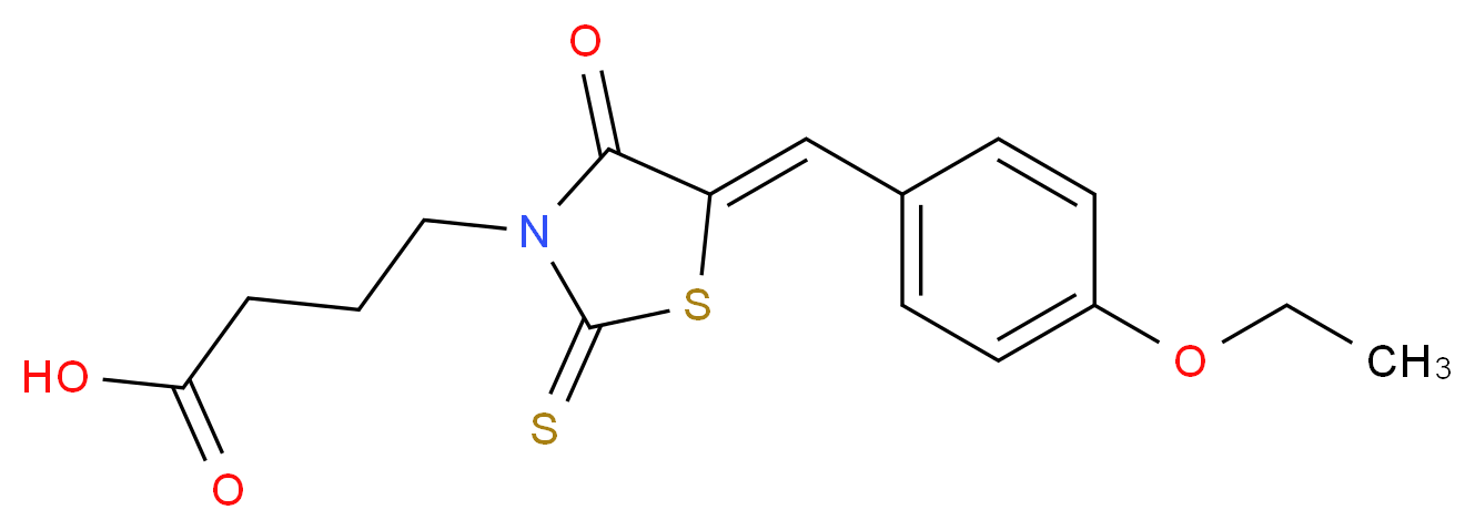 4-[5-(4-Ethoxy-benzylidene)-4-oxo-2-thioxo-thiazolidin-3-yl]-butyric acid_Molecular_structure_CAS_)