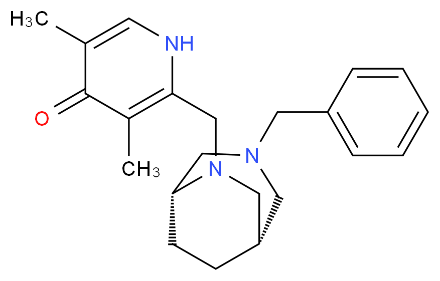 2-{[(1S*,5R*)-3-benzyl-3,6-diazabicyclo[3.2.2]non-6-yl]methyl}-3,5-dimethylpyridin-4(1H)-one_Molecular_structure_CAS_)
