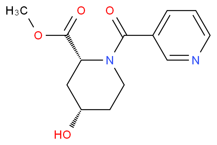 methyl (2R*,4S*)-4-hydroxy-1-(pyridin-3-ylcarbonyl)piperidine-2-carboxylate_Molecular_structure_CAS_)