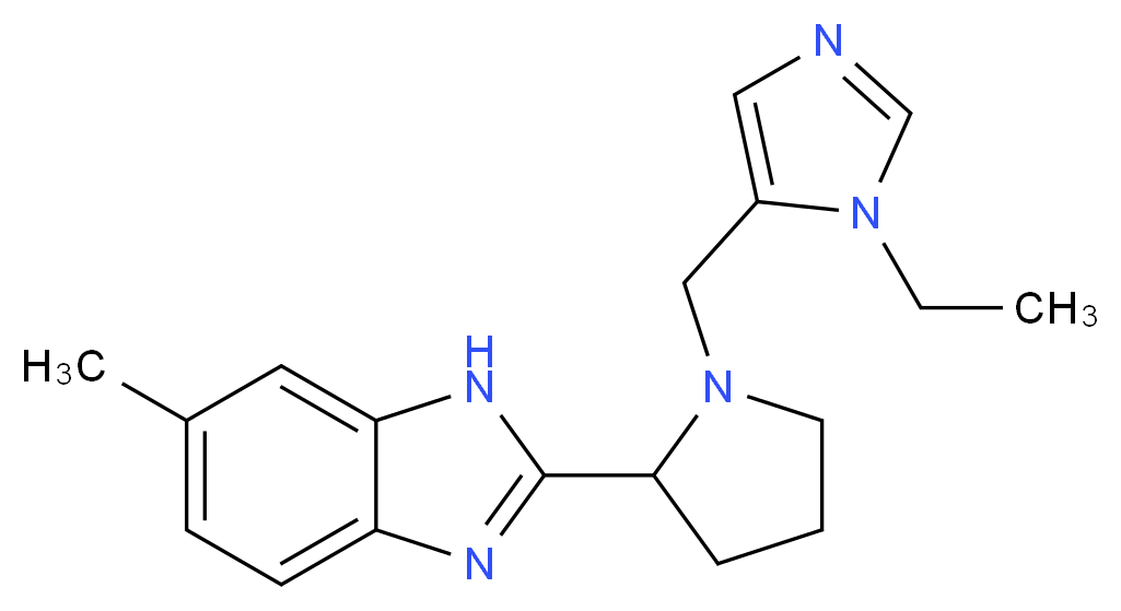 2-{1-[(1-ethyl-1H-imidazol-5-yl)methyl]-2-pyrrolidinyl}-6-methyl-1H-benzimidazole_Molecular_structure_CAS_)
