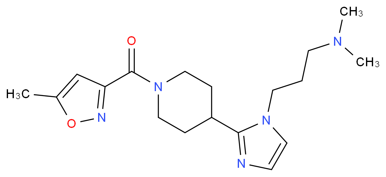 N,N-dimethyl-3-(2-{1-[(5-methylisoxazol-3-yl)carbonyl]piperidin-4-yl}-1H-imidazol-1-yl)propan-1-amine_Molecular_structure_CAS_)