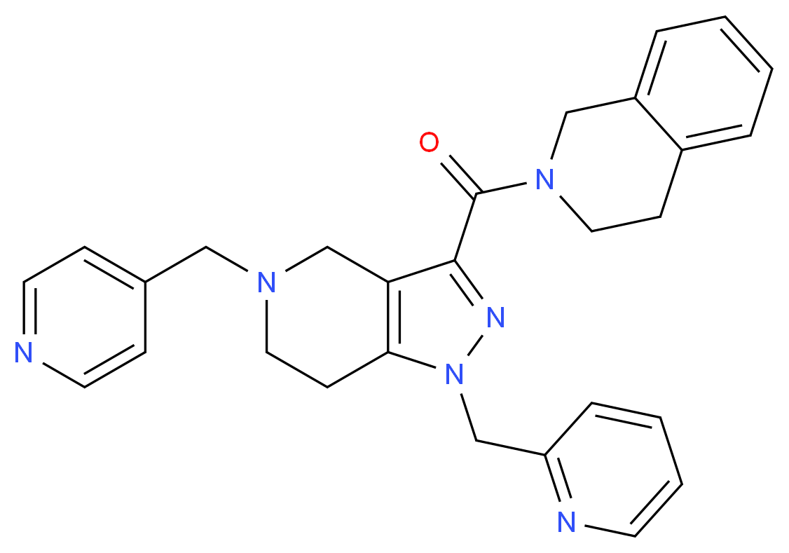 2-{[1-(2-pyridinylmethyl)-5-(4-pyridinylmethyl)-4,5,6,7-tetrahydro-1H-pyrazolo[4,3-c]pyridin-3-yl]carbonyl}-1,2,3,4-tetrahydroisoquinoline_Molecular_structure_CAS_)