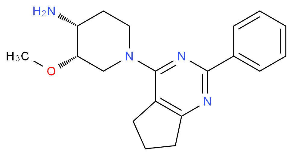 (3S*,4R*)-3-methoxy-1-(2-phenyl-6,7-dihydro-5H-cyclopenta[d]pyrimidin-4-yl)piperidin-4-amine_Molecular_structure_CAS_)