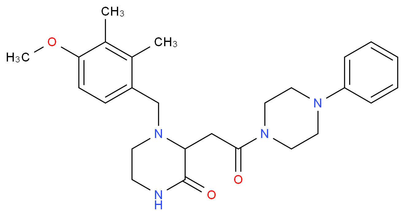 4-(4-methoxy-2,3-dimethylbenzyl)-3-[2-oxo-2-(4-phenyl-1-piperazinyl)ethyl]-2-piperazinone_Molecular_structure_CAS_)