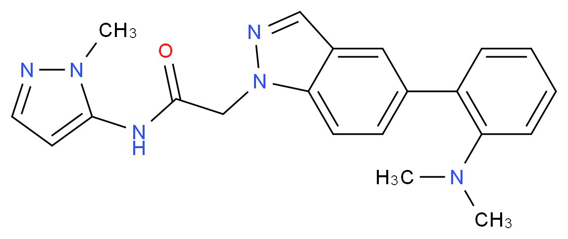 2-{5-[2-(dimethylamino)phenyl]-1H-indazol-1-yl}-N-(1-methyl-1H-pyrazol-5-yl)acetamide_Molecular_structure_CAS_)