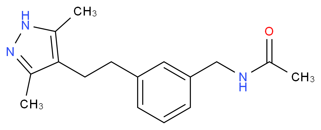 N-{3-[2-(3,5-dimethyl-1H-pyrazol-4-yl)ethyl]benzyl}acetamide_Molecular_structure_CAS_)