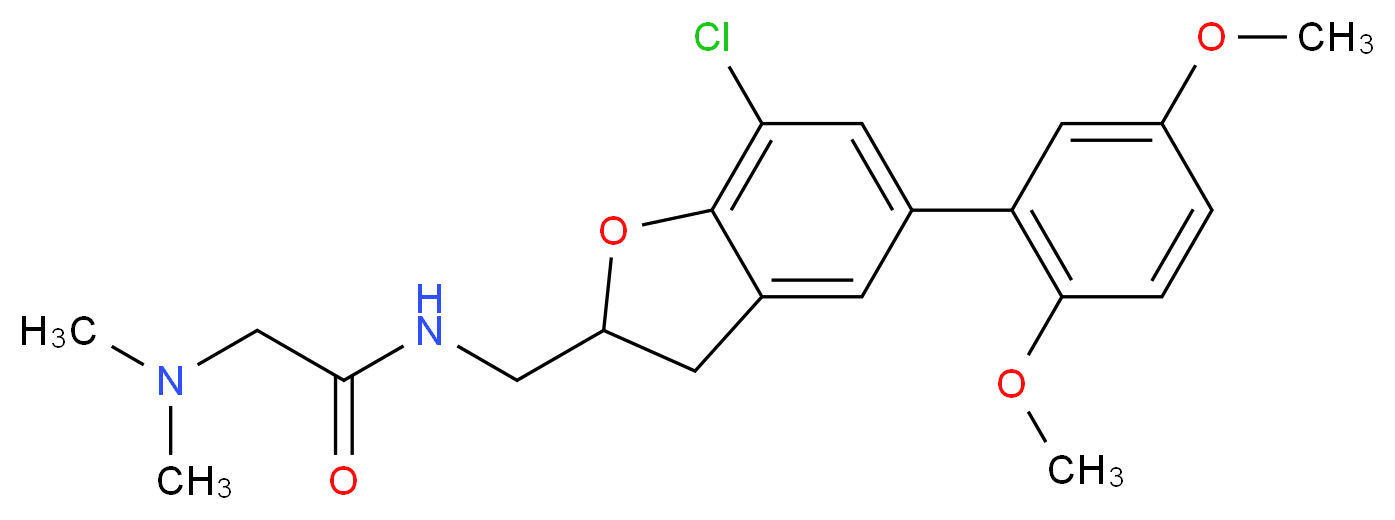 N~1~-{[7-chloro-5-(2,5-dimethoxyphenyl)-2,3-dihydro-1-benzofuran-2-yl]methyl}-N~2~,N~2~-dimethylglycinamide_Molecular_structure_CAS_)