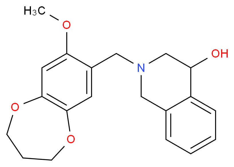 2-[(8-methoxy-3,4-dihydro-2H-1,5-benzodioxepin-7-yl)methyl]-1,2,3,4-tetrahydroisoquinolin-4-ol_Molecular_structure_CAS_)