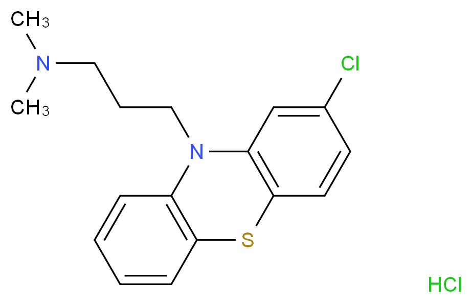 3-(2-chloro-10H-phenothiazin-10-yl)-N,N-dimethylpropan-1-amine hydrochloride_Molecular_structure_CAS_)