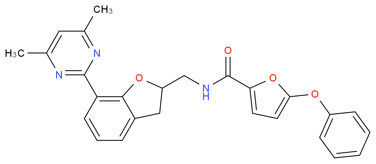 N-{[7-(4,6-dimethyl-2-pyrimidinyl)-2,3-dihydro-1-benzofuran-2-yl]methyl}-5-phenoxy-2-furamide_Molecular_structure_CAS_)