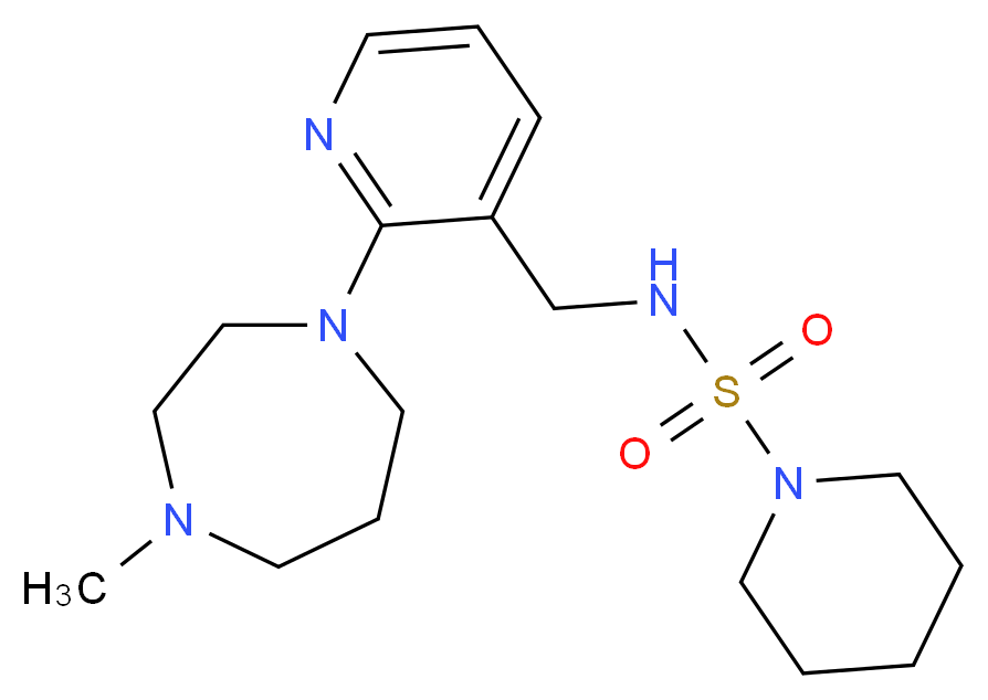 N-{[2-(4-methyl-1,4-diazepan-1-yl)-3-pyridinyl]methyl}-1-piperidinesulfonamide_Molecular_structure_CAS_)