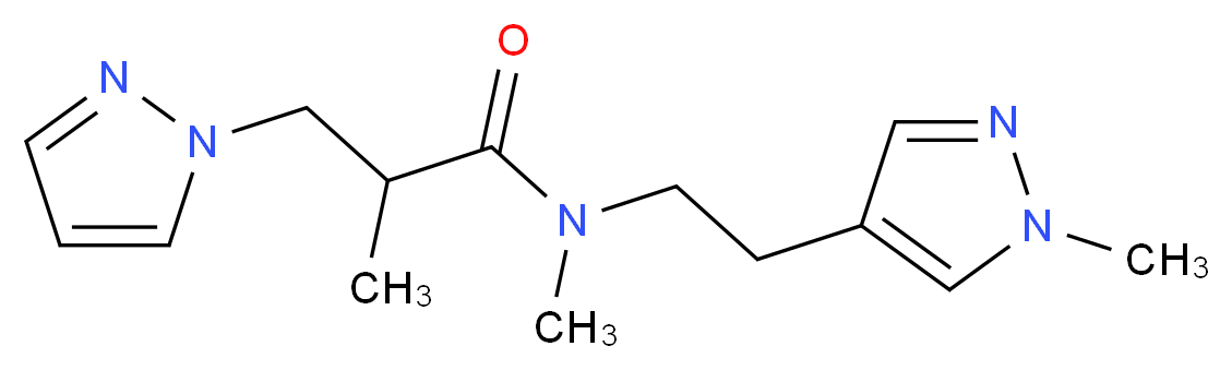N,2-dimethyl-N-[2-(1-methyl-1H-pyrazol-4-yl)ethyl]-3-(1H-pyrazol-1-yl)propanamide_Molecular_structure_CAS_)