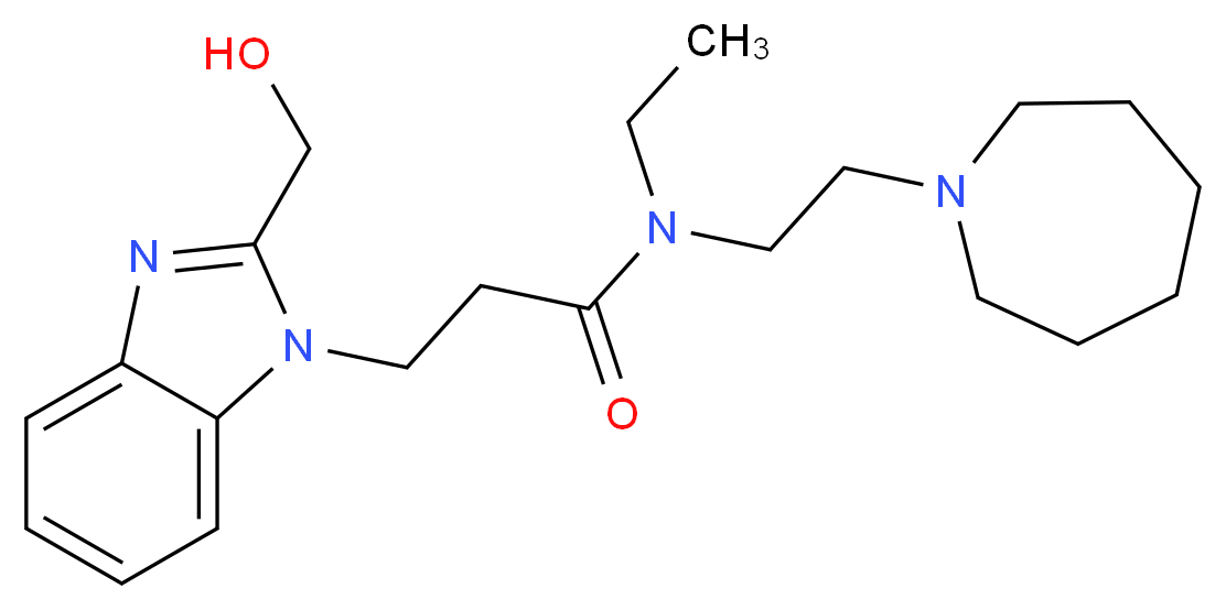 N-(2-azepan-1-ylethyl)-N-ethyl-3-[2-(hydroxymethyl)-1H-benzimidazol-1-yl]propanamide_Molecular_structure_CAS_)