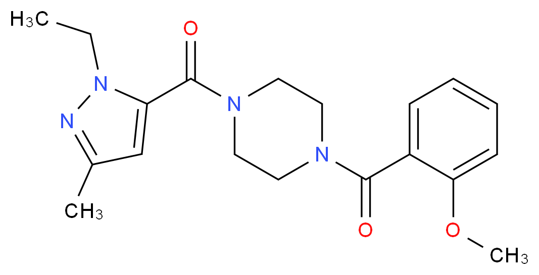 1-[(1-ethyl-3-methyl-1H-pyrazol-5-yl)carbonyl]-4-(2-methoxybenzoyl)piperazine_Molecular_structure_CAS_)