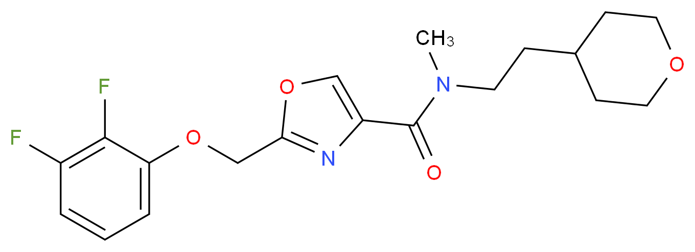 2-[(2,3-difluorophenoxy)methyl]-N-methyl-N-[2-(tetrahydro-2H-pyran-4-yl)ethyl]-1,3-oxazole-4-carboxamide_Molecular_structure_CAS_)