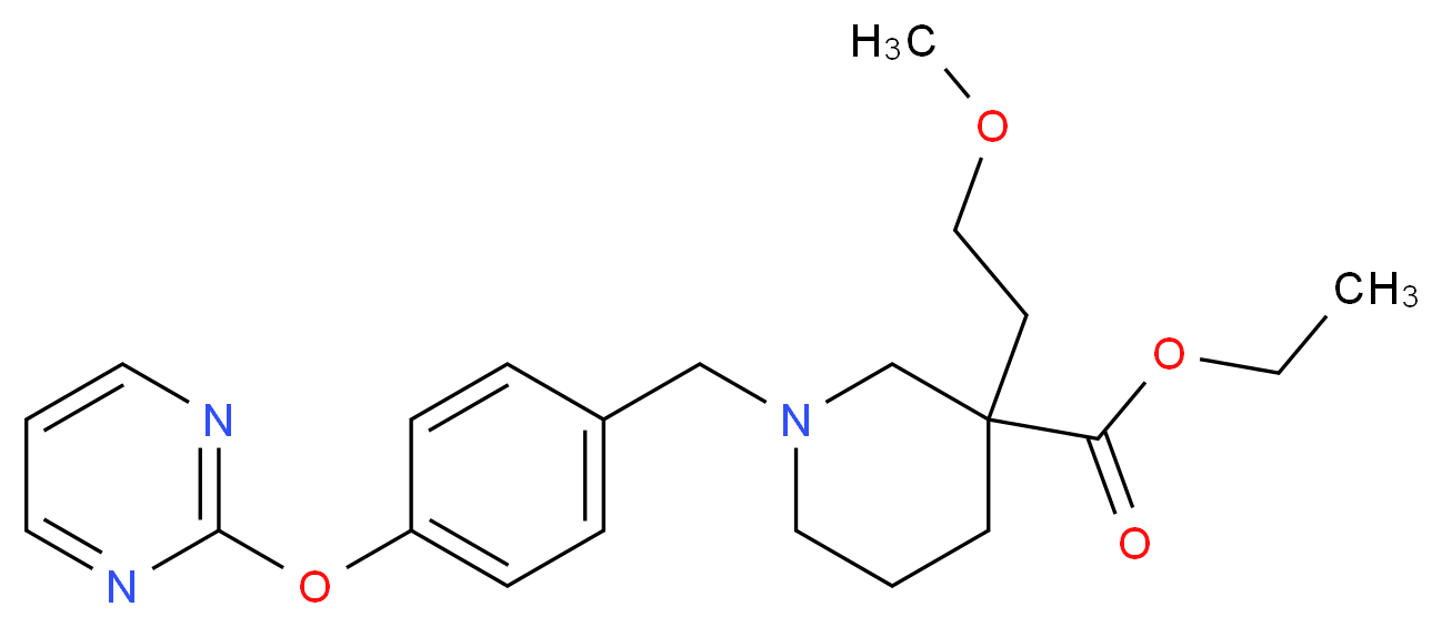 ethyl 3-(2-methoxyethyl)-1-[4-(2-pyrimidinyloxy)benzyl]-3-piperidinecarboxylate_Molecular_structure_CAS_)