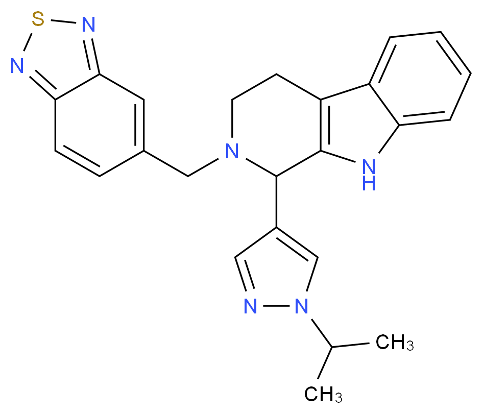 2-(2,1,3-benzothiadiazol-5-ylmethyl)-1-(1-isopropyl-1H-pyrazol-4-yl)-2,3,4,9-tetrahydro-1H-beta-carboline_Molecular_structure_CAS_)