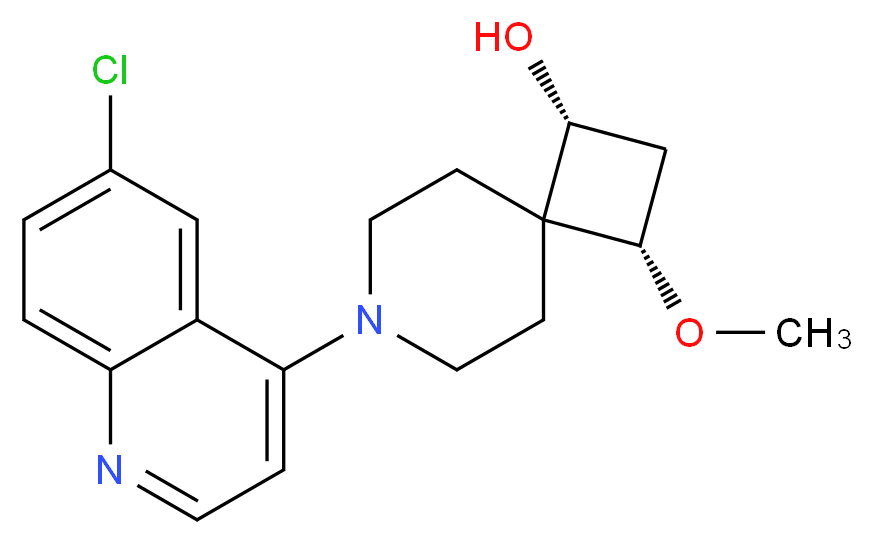 (1R*,3S*)-7-(6-chloroquinolin-4-yl)-3-methoxy-7-azaspiro[3.5]nonan-1-ol_Molecular_structure_CAS_)