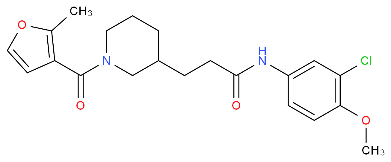 N-(3-chloro-4-methoxyphenyl)-3-[1-(2-methyl-3-furoyl)-3-piperidinyl]propanamide_Molecular_structure_CAS_)