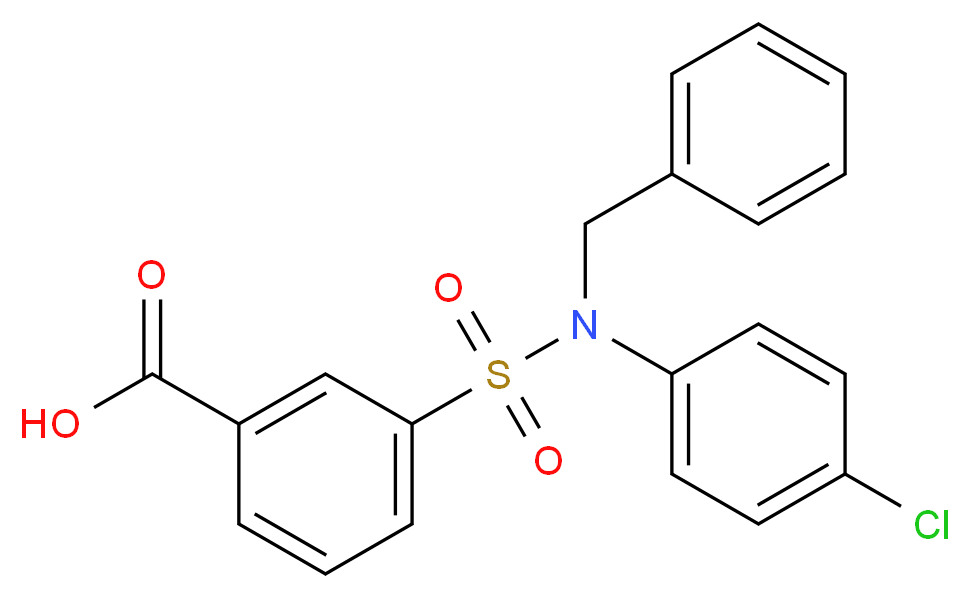 3-[Benzyl-(4-chloro-phenyl)-sulfamoyl]-benzoic acid_Molecular_structure_CAS_)