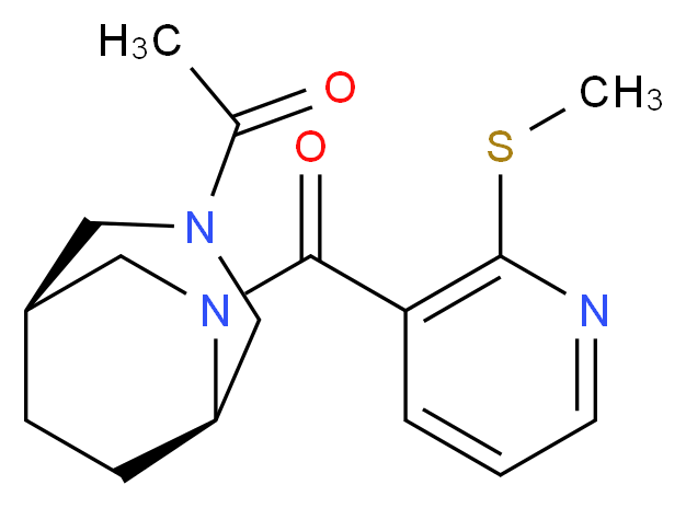 (1S*,5R*)-3-acetyl-6-{[2-(methylthio)-3-pyridinyl]carbonyl}-3,6-diazabicyclo[3.2.2]nonane_Molecular_structure_CAS_)