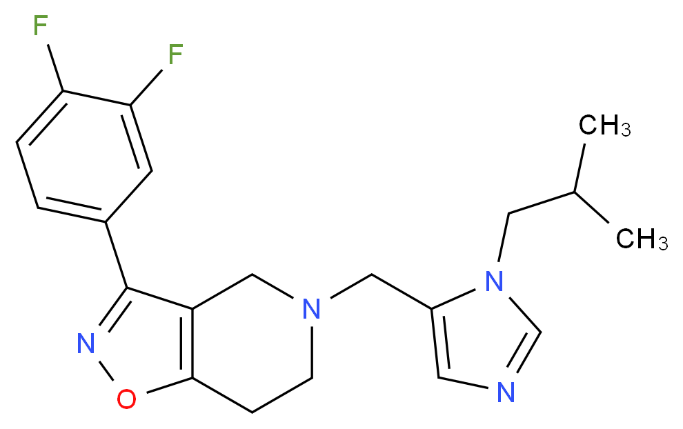 3-(3,4-difluorophenyl)-5-[(1-isobutyl-1H-imidazol-5-yl)methyl]-4,5,6,7-tetrahydroisoxazolo[4,5-c]pyridine_Molecular_structure_CAS_)