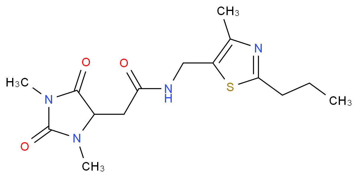2-(1,3-dimethyl-2,5-dioxo-4-imidazolidinyl)-N-[(4-methyl-2-propyl-1,3-thiazol-5-yl)methyl]acetamide_Molecular_structure_CAS_)