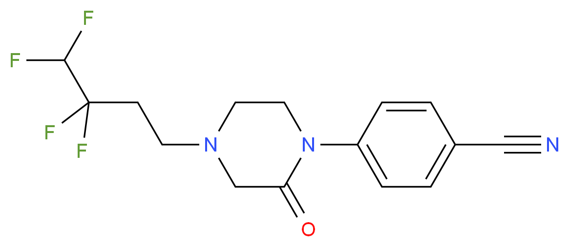 4-[2-oxo-4-(3,3,4,4-tetrafluorobutyl)-1-piperazinyl]benzonitrile_Molecular_structure_CAS_)