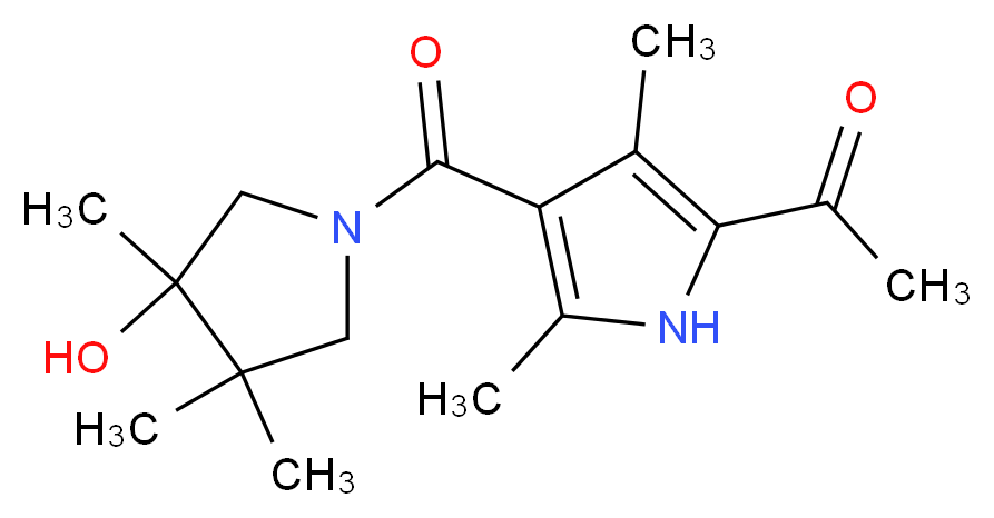 1-{4-[(3-hydroxy-3,4,4-trimethylpyrrolidin-1-yl)carbonyl]-3,5-dimethyl-1H-pyrrol-2-yl}ethanone_Molecular_structure_CAS_)