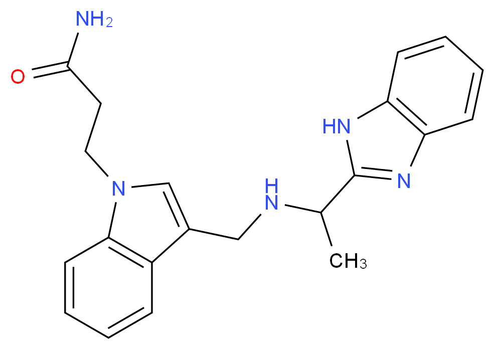 3-[3-({[1-(1H-benzimidazol-2-yl)ethyl]amino}methyl)-1H-indol-1-yl]propanamide_Molecular_structure_CAS_)