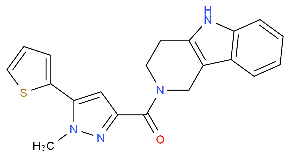 2-{[1-methyl-5-(2-thienyl)-1H-pyrazol-3-yl]carbonyl}-2,3,4,5-tetrahydro-1H-pyrido[4,3-b]indole_Molecular_structure_CAS_)