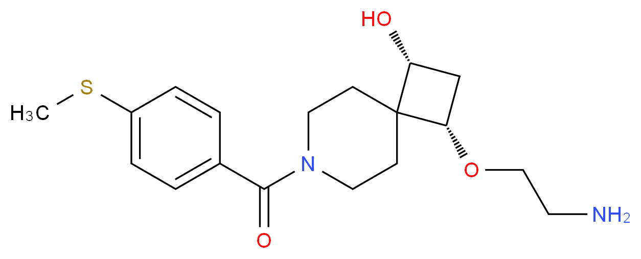 (1R*,3S*)-3-(2-aminoethoxy)-7-[4-(methylthio)benzoyl]-7-azaspiro[3.5]nonan-1-ol_Molecular_structure_CAS_)