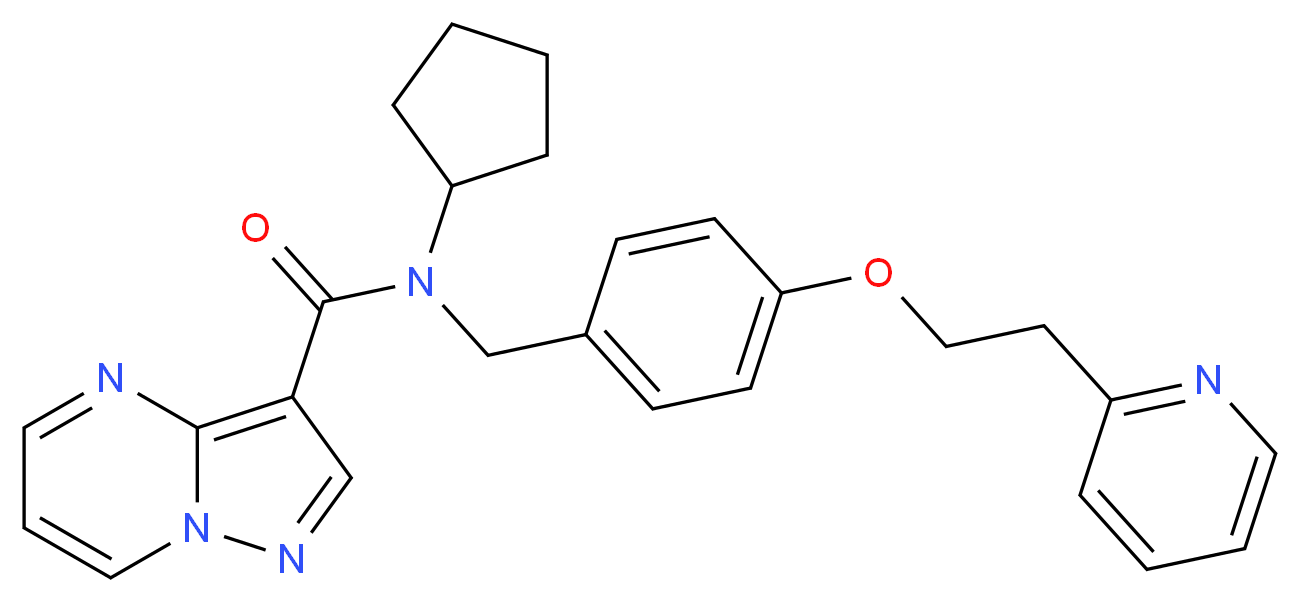 N-cyclopentyl-N-{4-[2-(2-pyridinyl)ethoxy]benzyl}pyrazolo[1,5-a]pyrimidine-3-carboxamide_Molecular_structure_CAS_)