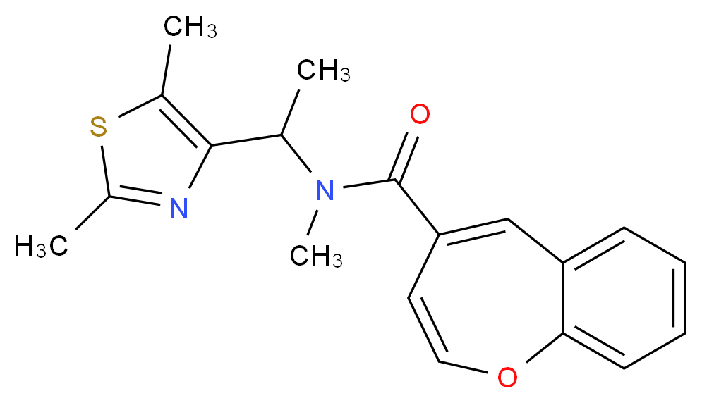 N-[1-(2,5-dimethyl-1,3-thiazol-4-yl)ethyl]-N-methyl-1-benzoxepine-4-carboxamide_Molecular_structure_CAS_)