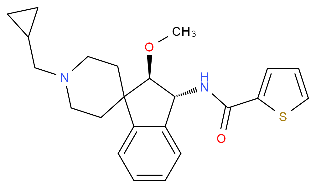 N-[(2R*,3R*)-1'-(cyclopropylmethyl)-2-methoxy-2,3-dihydrospiro[indene-1,4'-piperidin]-3-yl]-2-thiophenecarboxamide_Molecular_structure_CAS_)