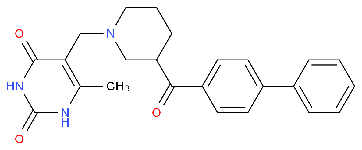 5-{[3-(biphenyl-4-ylcarbonyl)piperidin-1-yl]methyl}-6-methylpyrimidine-2,4(1H,3H)-dione_Molecular_structure_CAS_)