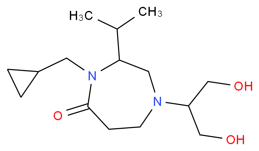 4-(cyclopropylmethyl)-1-[2-hydroxy-1-(hydroxymethyl)ethyl]-3-isopropyl-1,4-diazepan-5-one_Molecular_structure_CAS_)